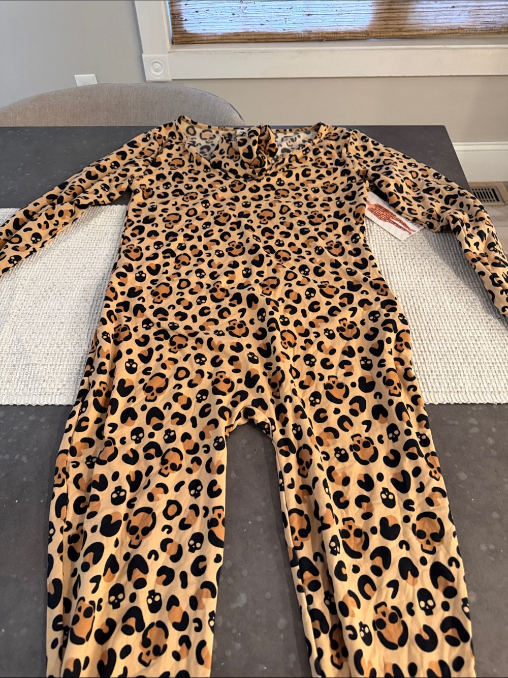 shosho Leopard Print One-Piece Pajama - Tan & Black